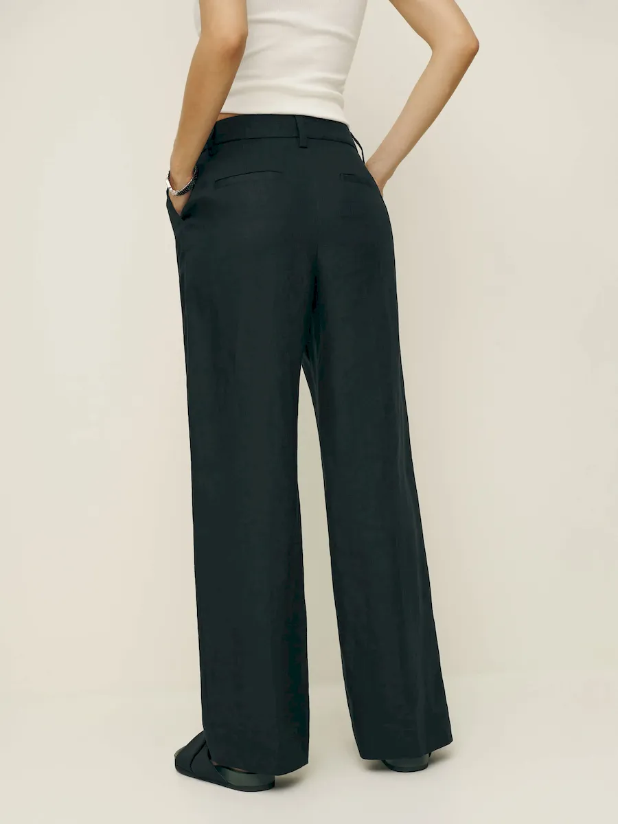 Alex Linen Mid Rise Cropped Pant - Image 3
