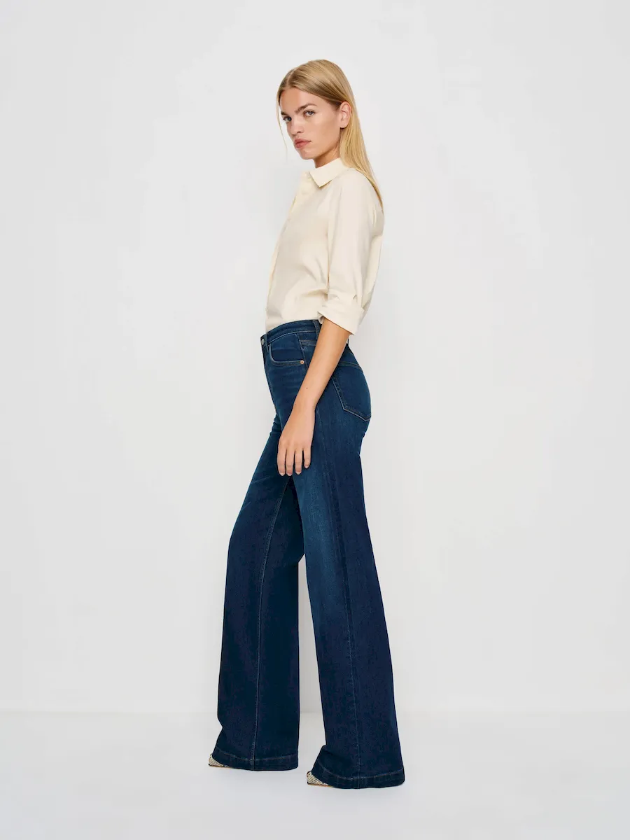 Bex Super Stretch High Rise Wide Leg Jeans - Image 2