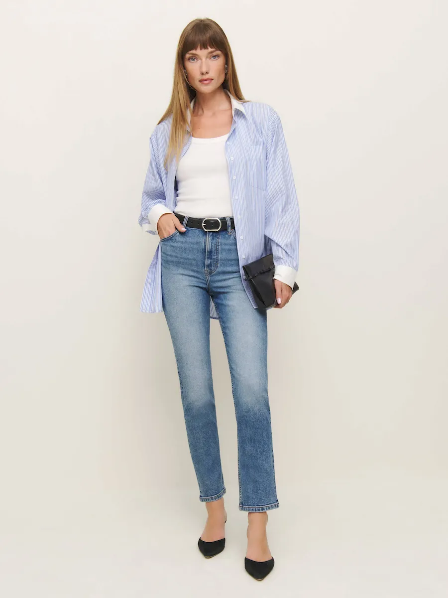 Ezra Super Stretch High Rise Straight Jeans - Image 2