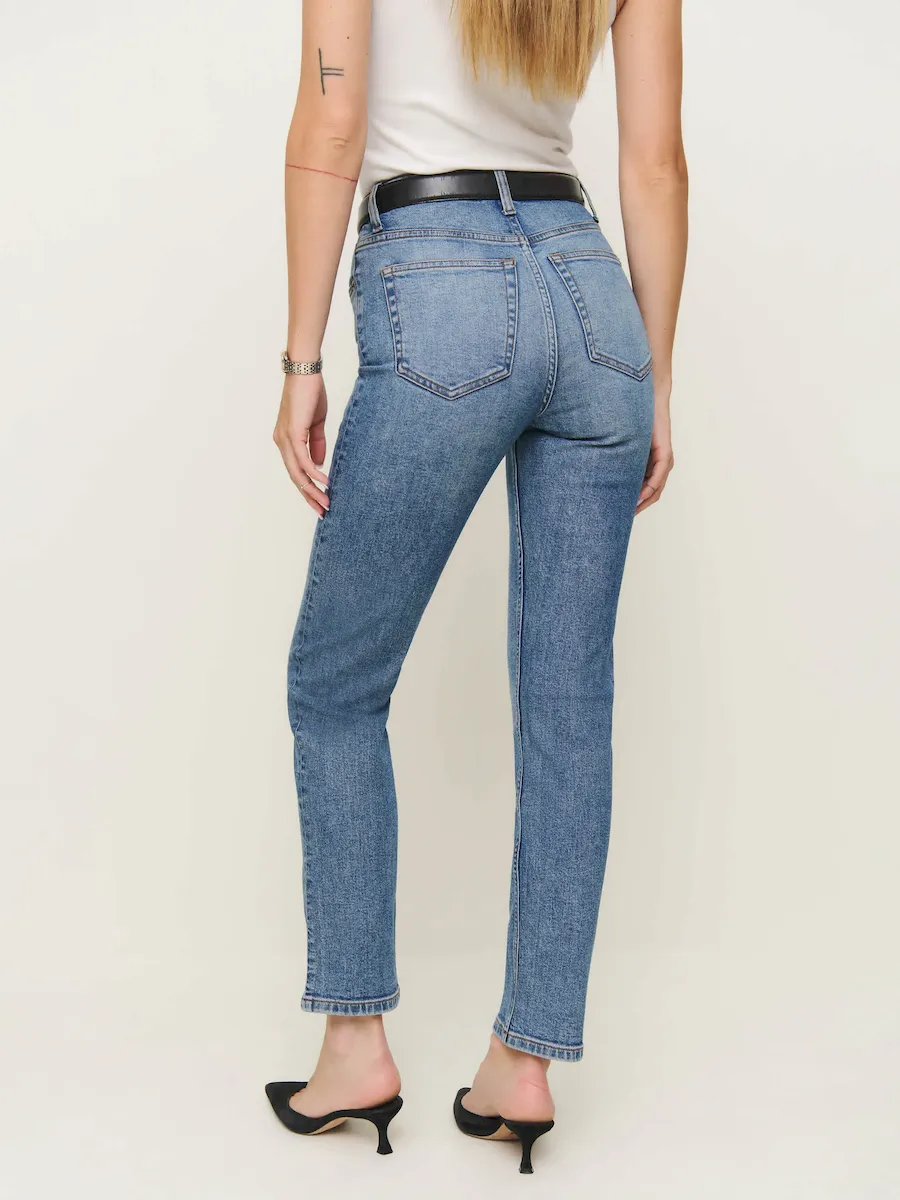 Ezra Super Stretch High Rise Straight Jeans - Image 3