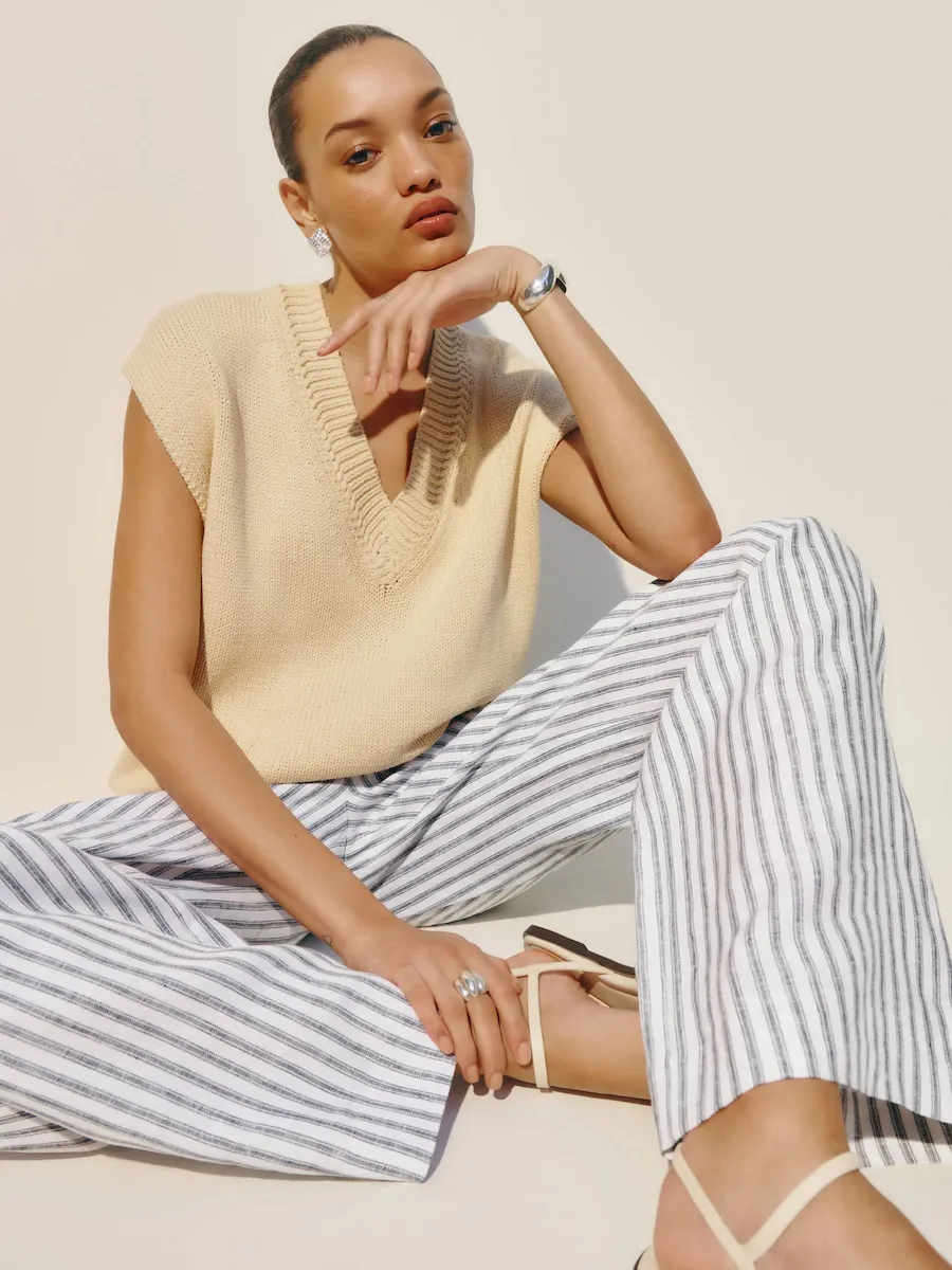 Petites Carter Linen Mid Rise Pant - Image 2