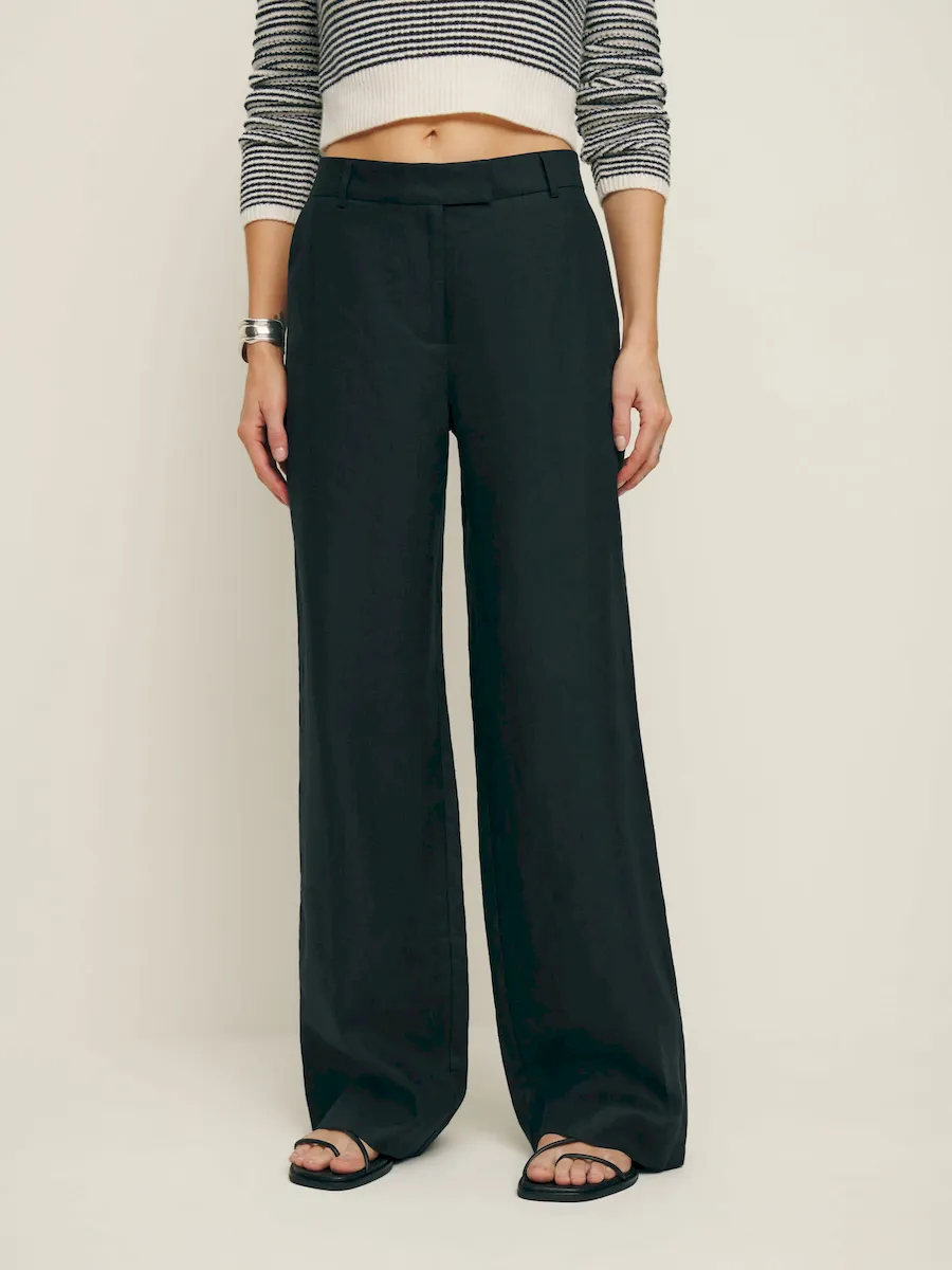 Petites Carter Linen Mid Rise Pant - Image 2