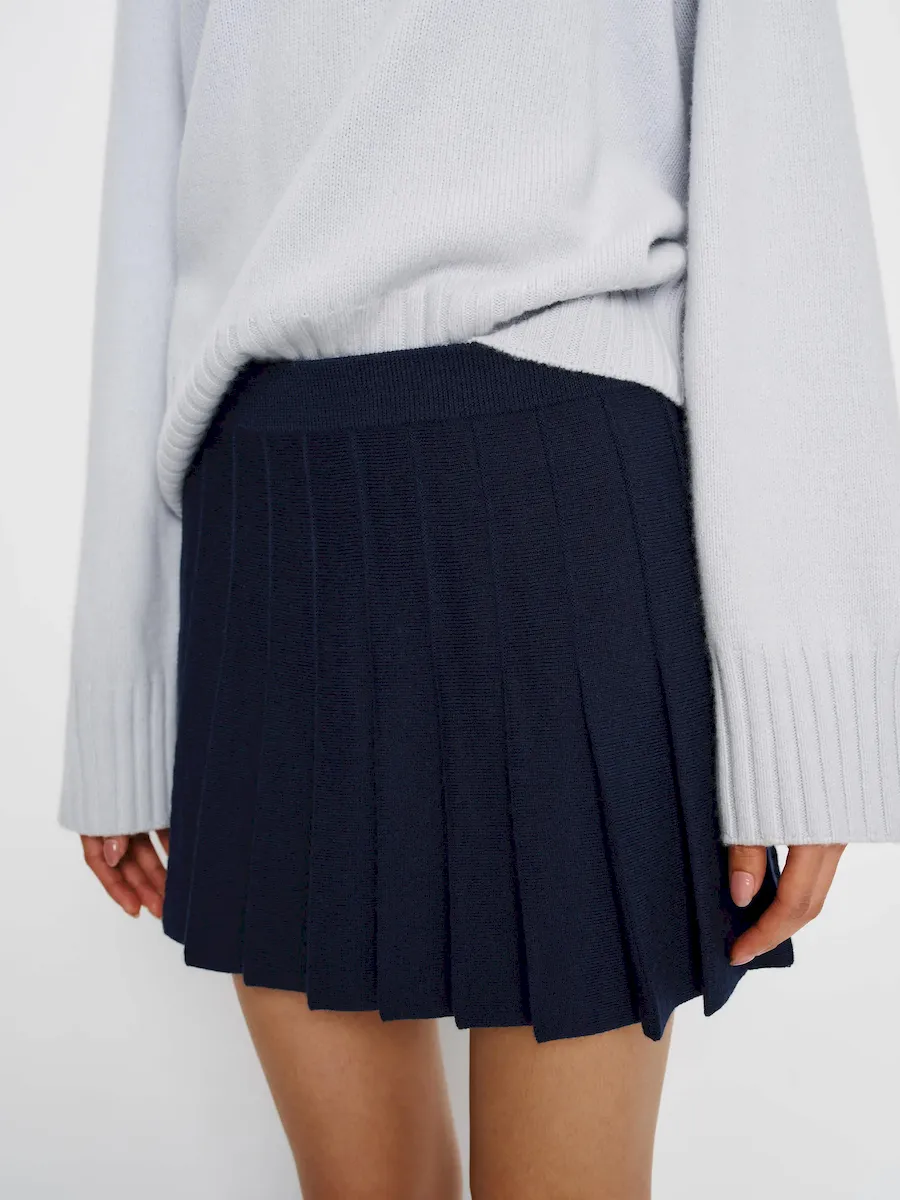 Mina Regenerative Merino Pleated Skirt - Image 3