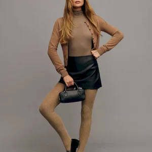 Veda Carla Low Waist Leather Skirt