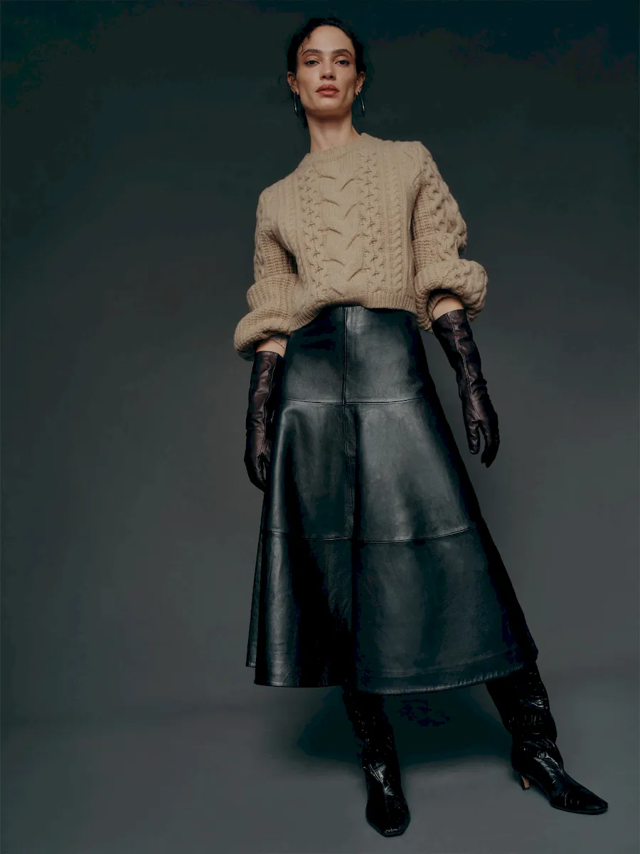 Adela Regenerative Wool Cable Sweater - Image 4