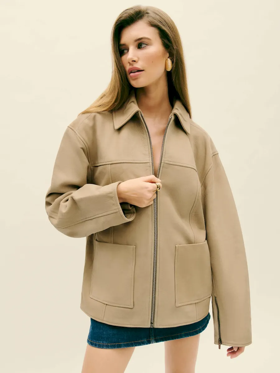 Veda Bennett Oversized Leather Bomber - Image 3