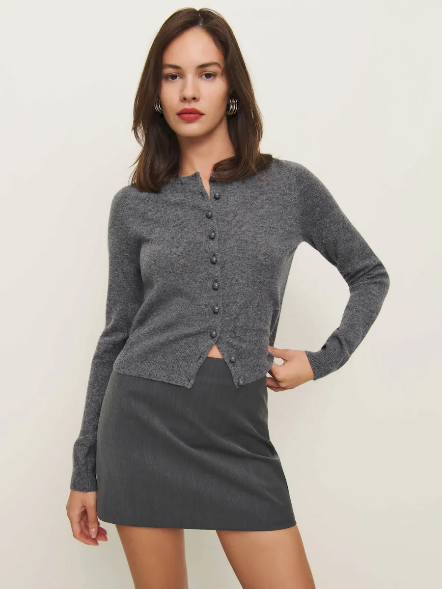 Caspia Cashmere Cropped Cardigan