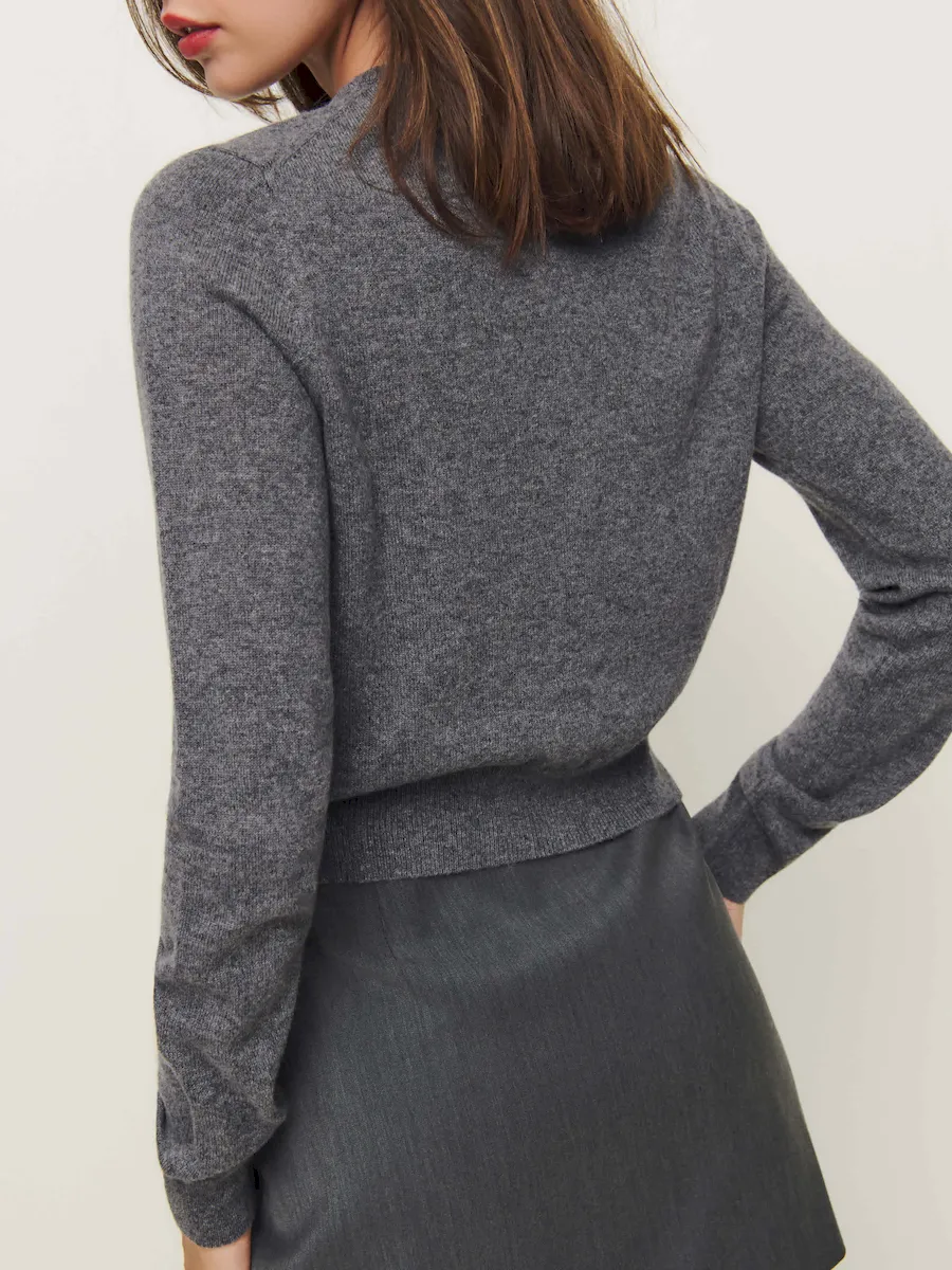 Caspia Cashmere Cropped Cardigan - Image 3