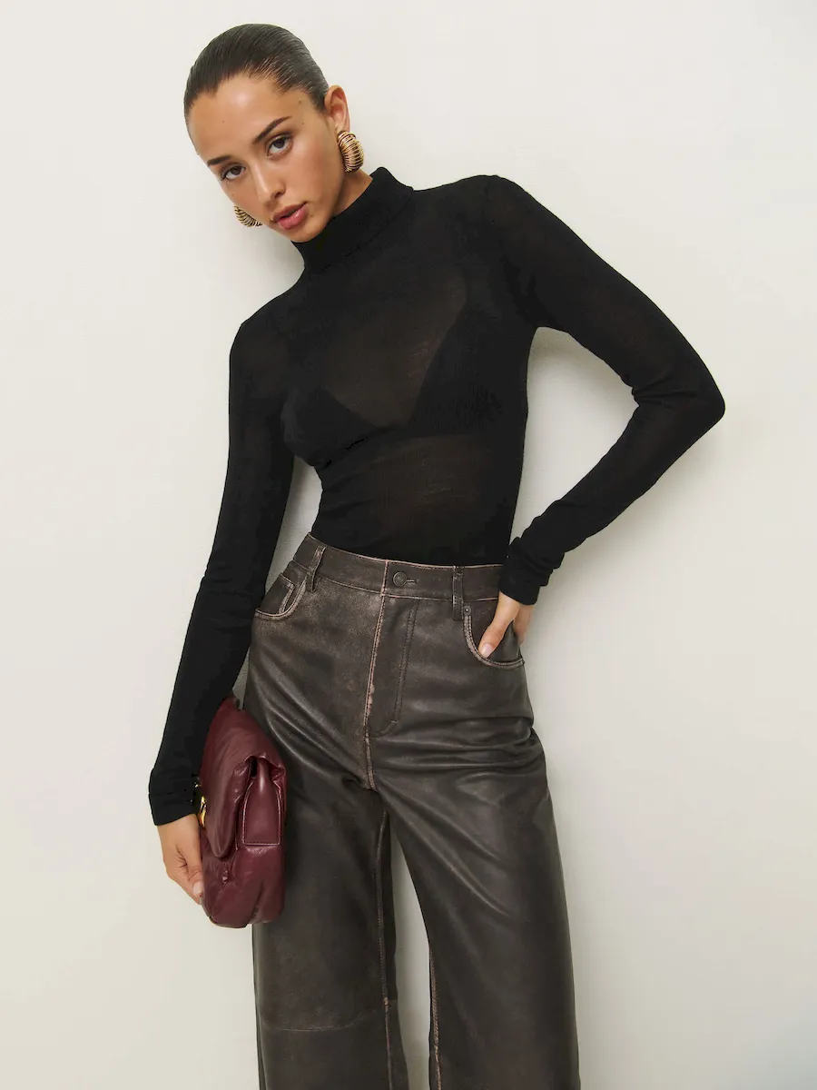 Ayla Regenerative Merino Sheer Turtleneck - Image 2