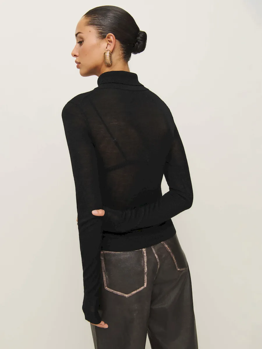 Ayla Regenerative Merino Sheer Turtleneck - Image 3