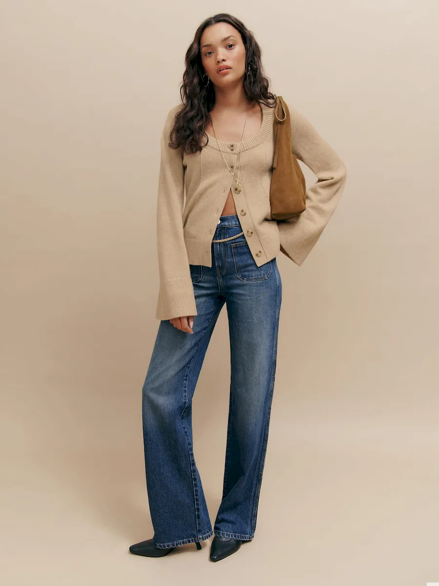 Karina Regenerative Wool Scoop Neck Cardigan - Image 4