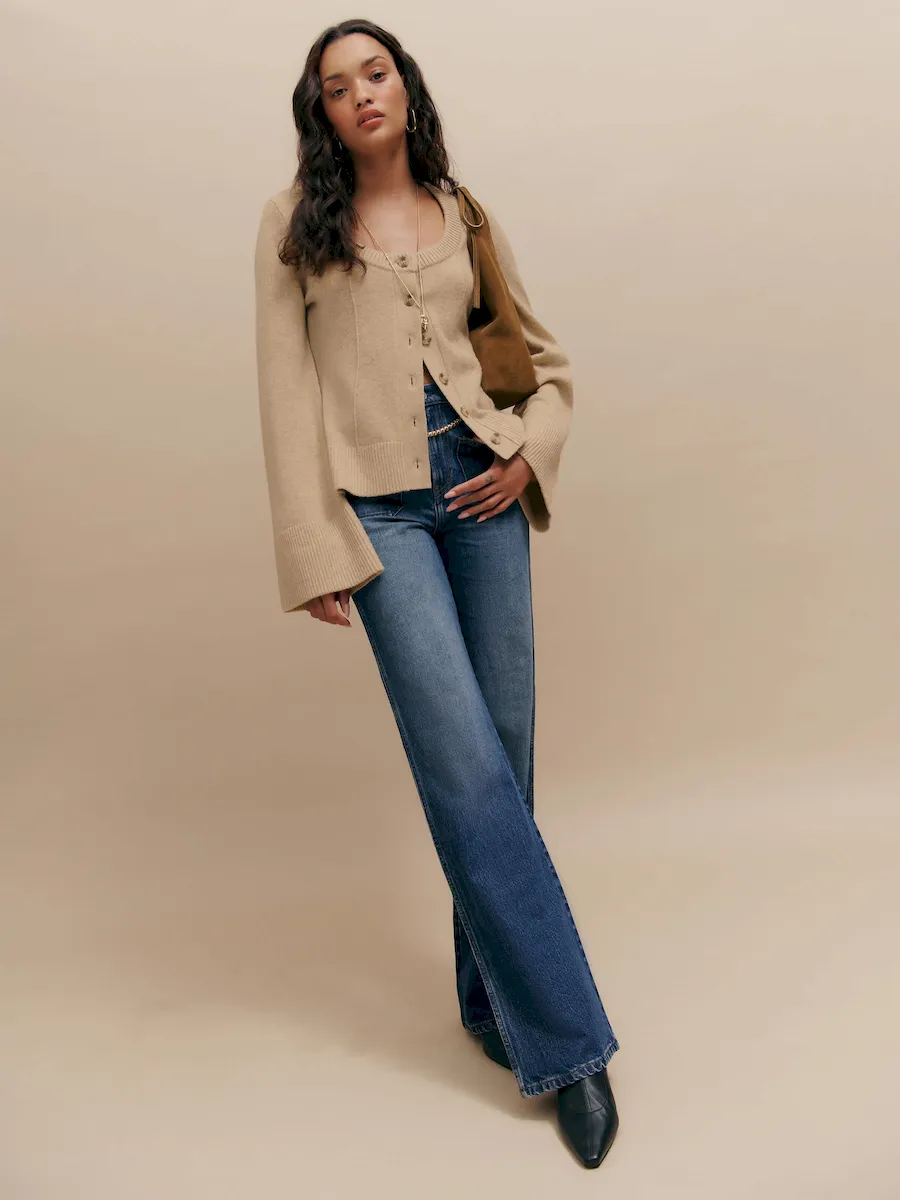 Karina Regenerative Wool Scoop Neck Cardigan - Image 5