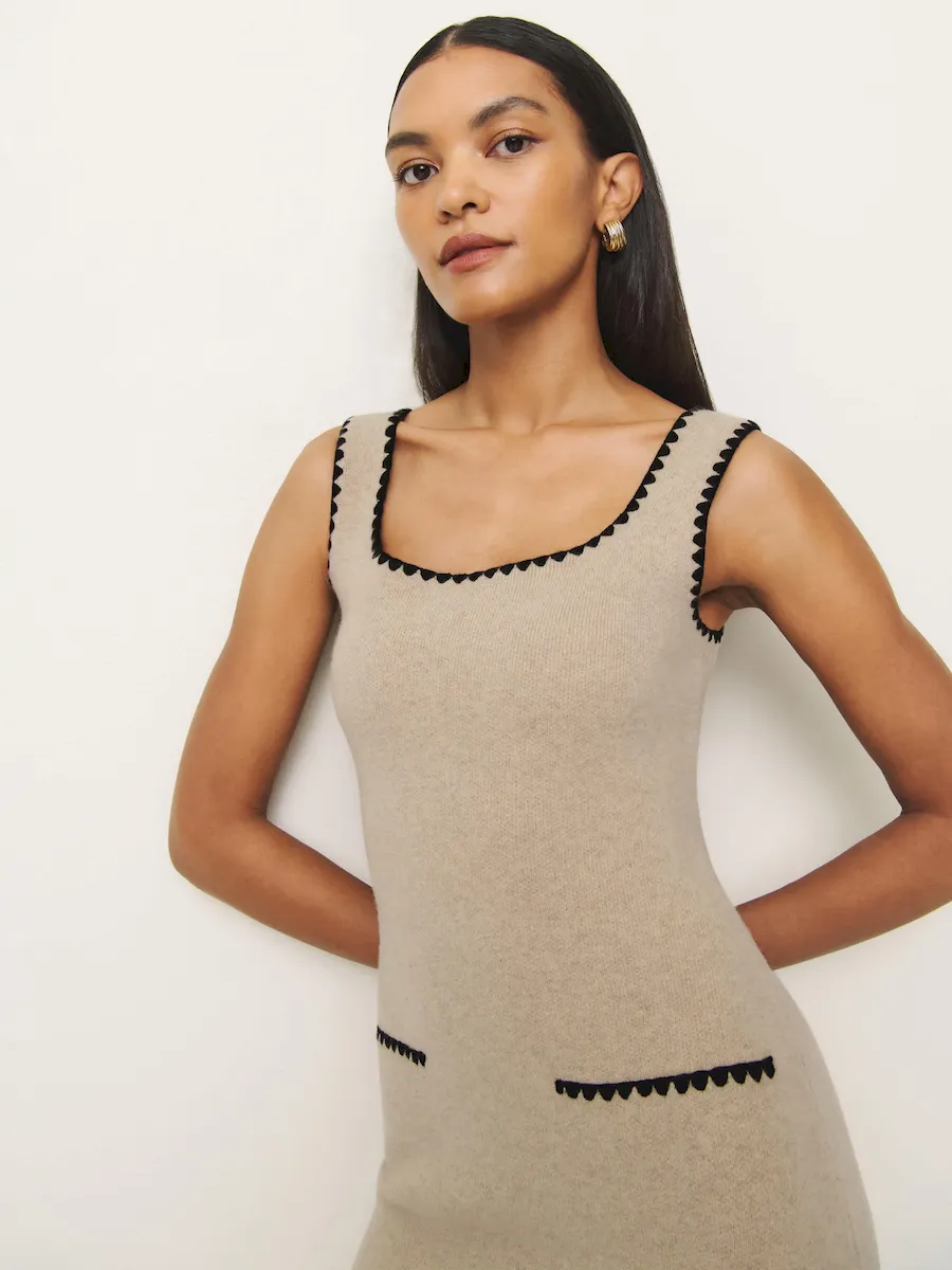 Isabelle Regenerative Wool Embroidered Sweater Dress - Image 4