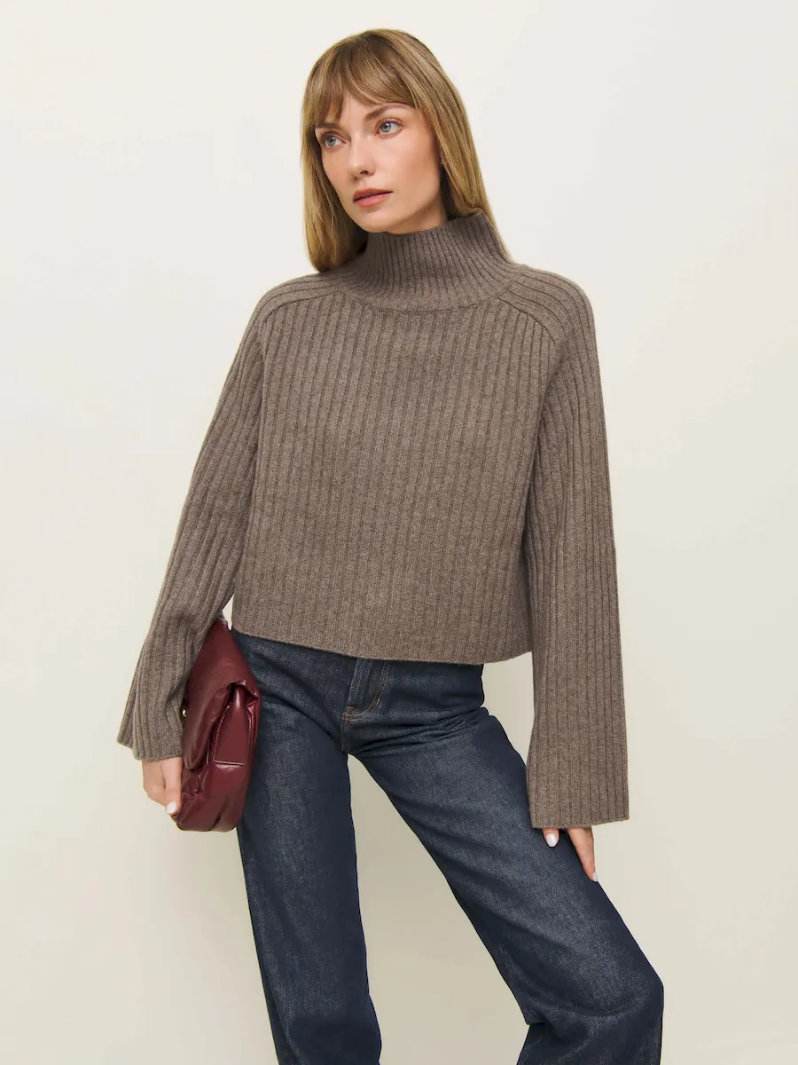 Brooke Cashmere Cropped Turtleneck