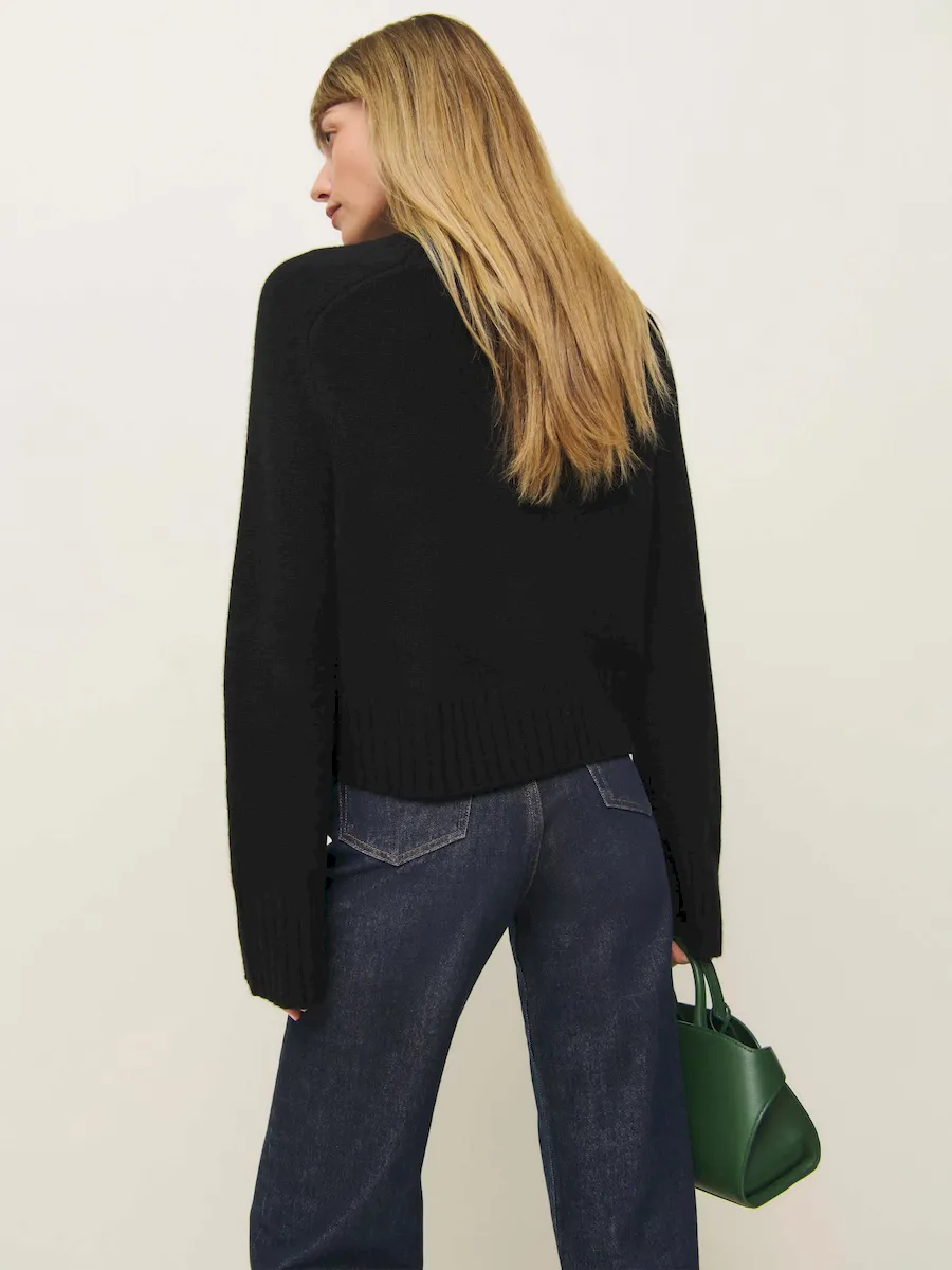 Brooke Cashmere Cropped Turtleneck - Image 3