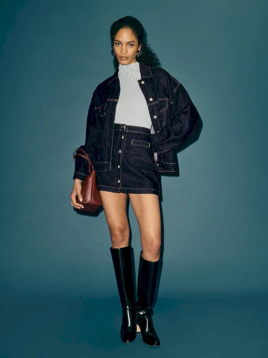 Amara High Rise Denim Mini Skirt - Image 2