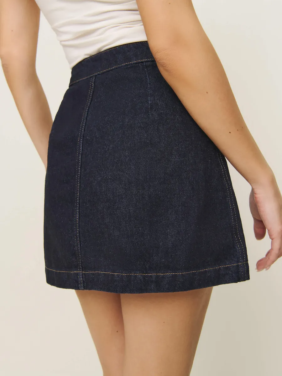 Amara High Rise Denim Mini Skirt - Image 3