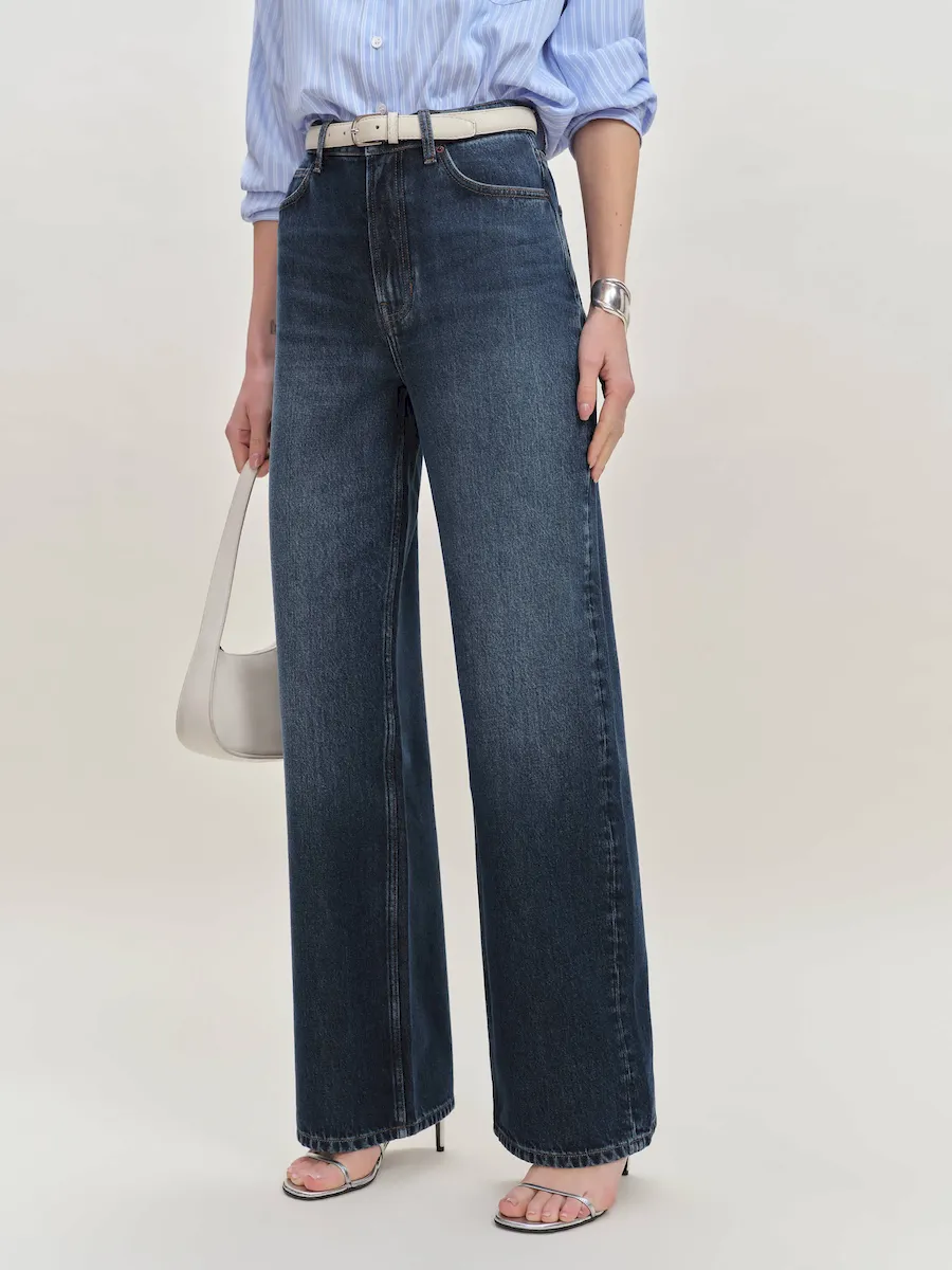 Wes High Rise Wide Leg Jeans
