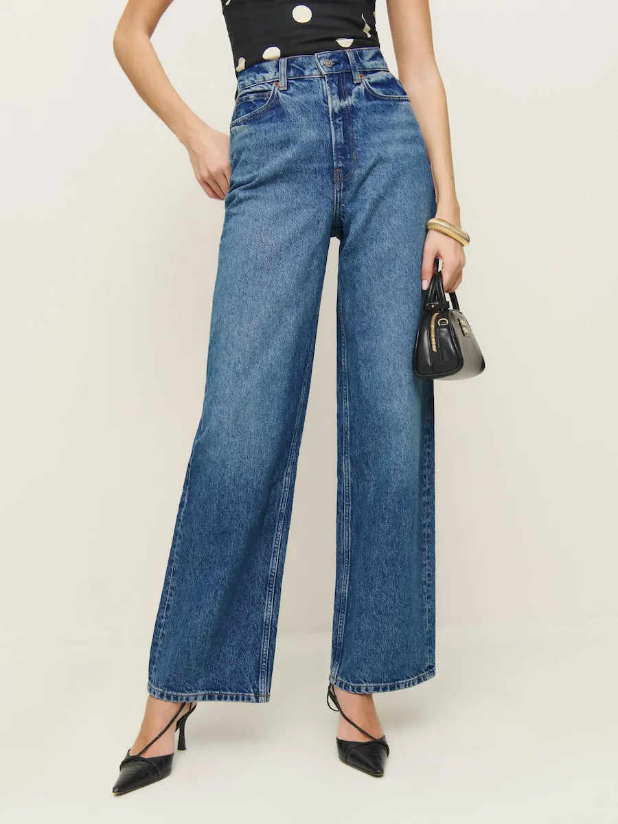 Wes High Rise Wide Leg Jeans