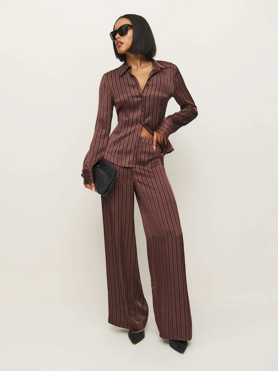 Norah Wide Leg Satin Pant - Image 4