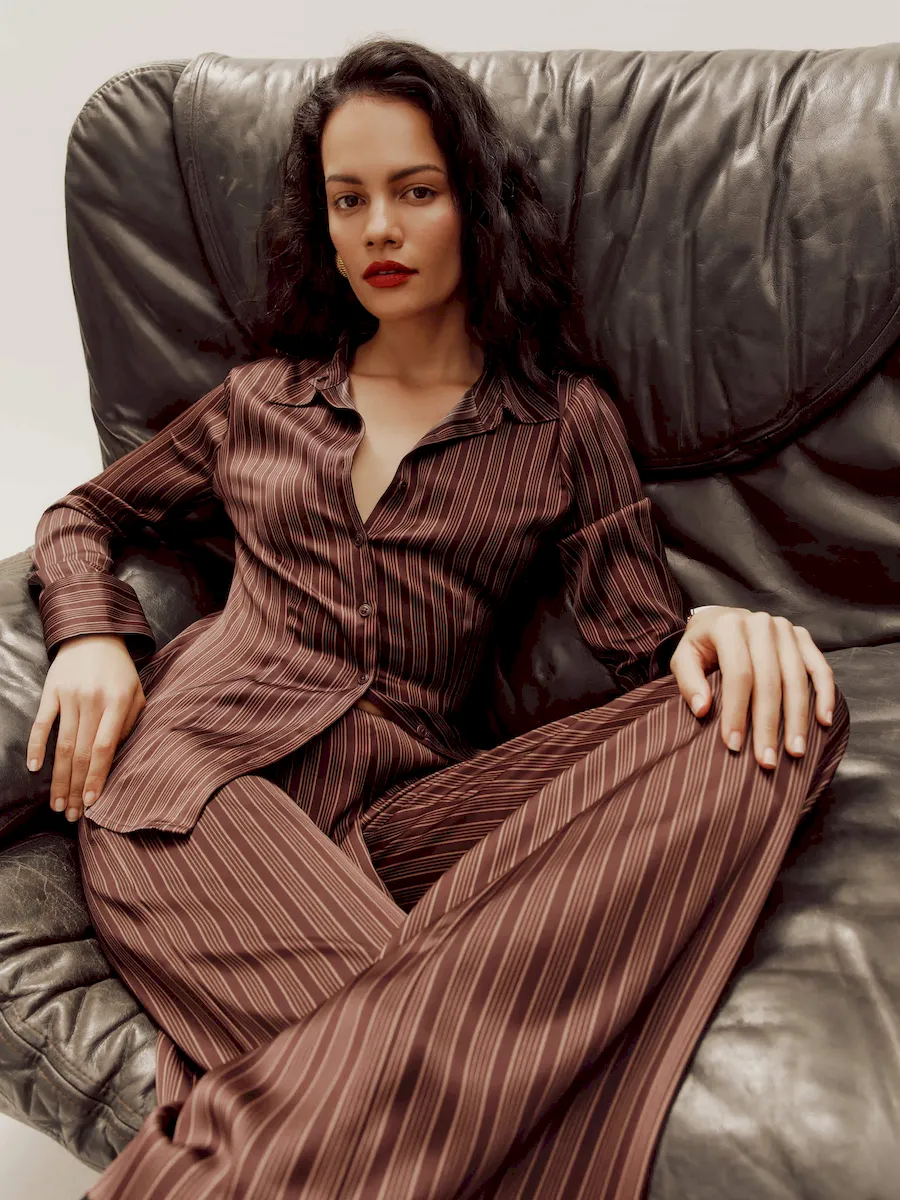 Norah Wide Leg Satin Pant - Image 6