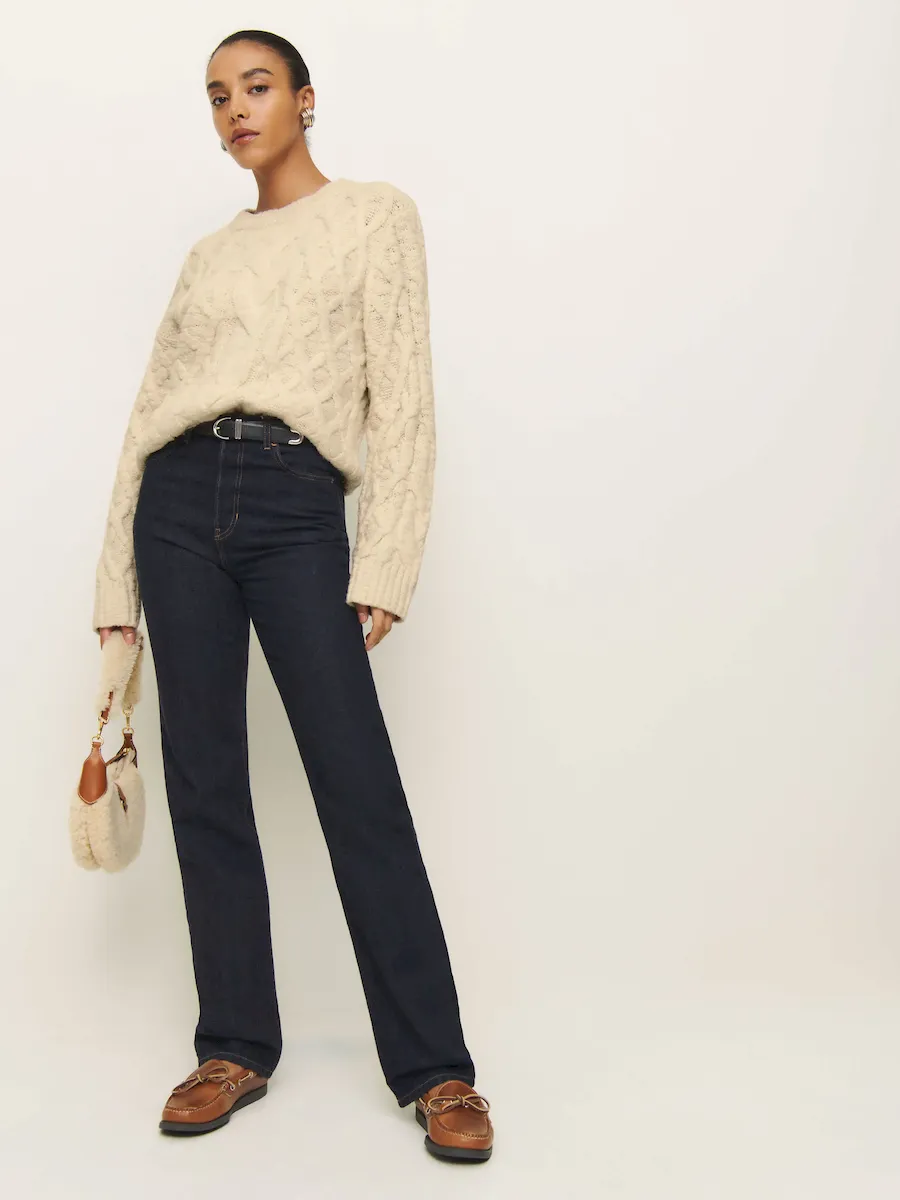 Haven Chunky Cable Knit Crew - Image 5