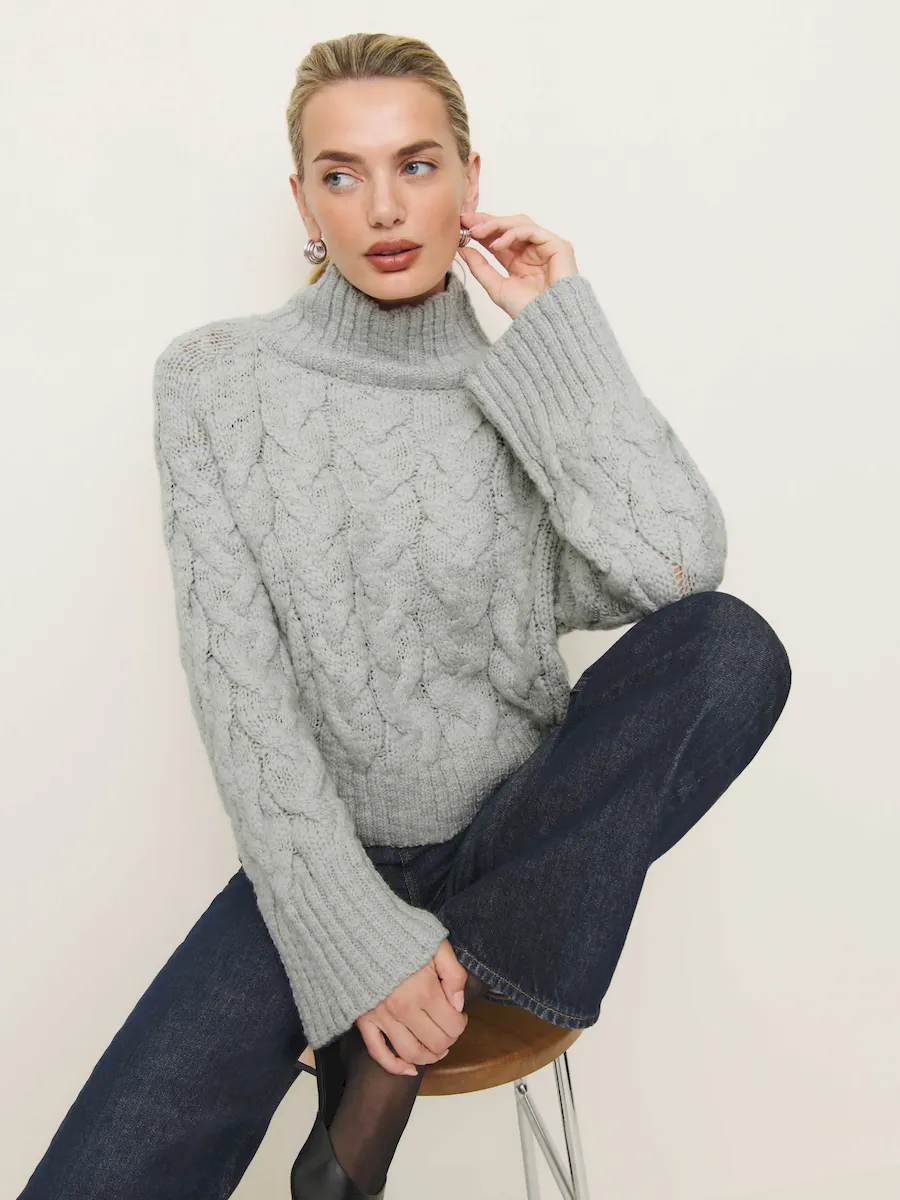 Jax Chunky Cable Knit Turtleneck