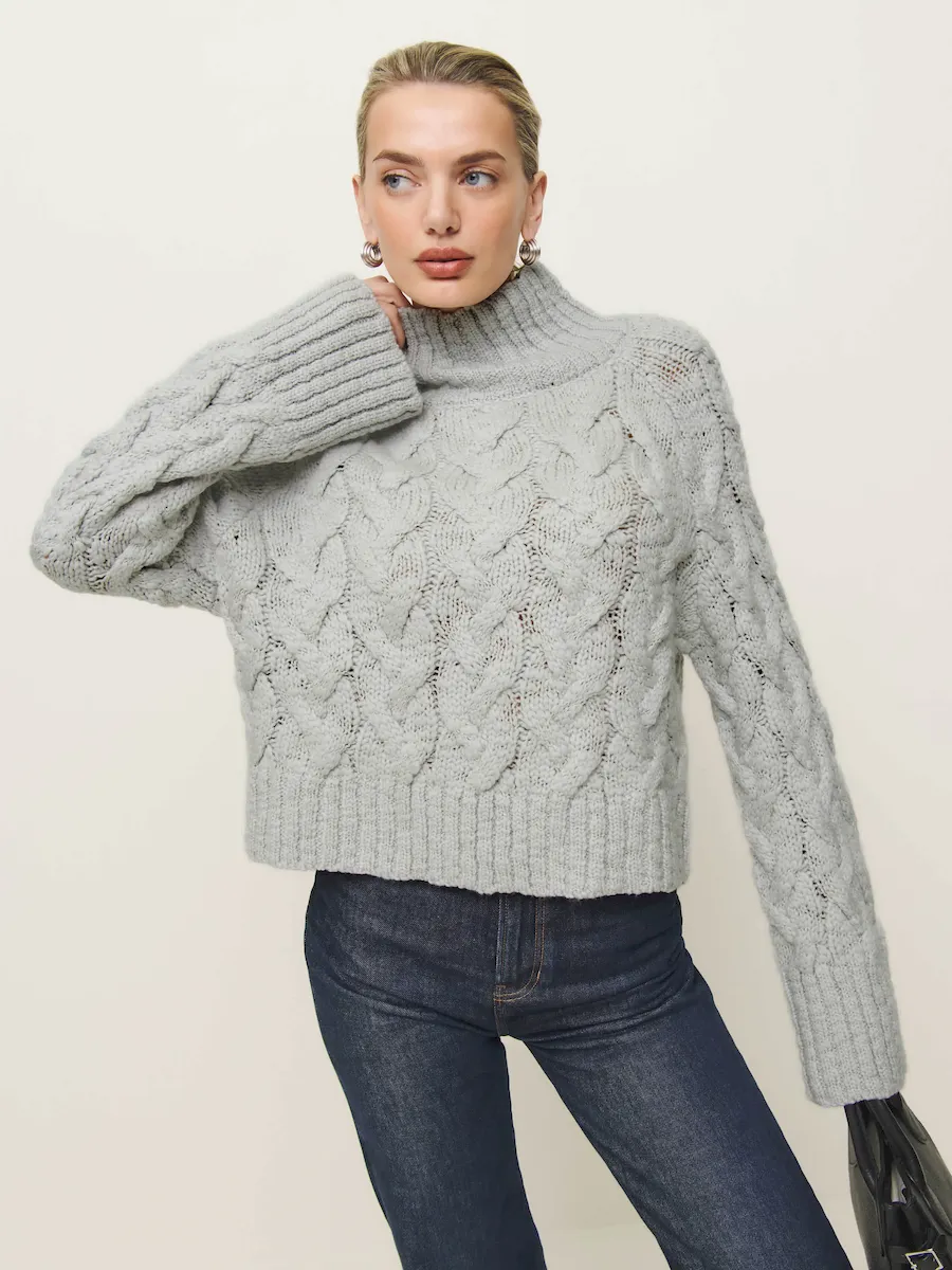 Jax Chunky Cable Knit Turtleneck - Image 5