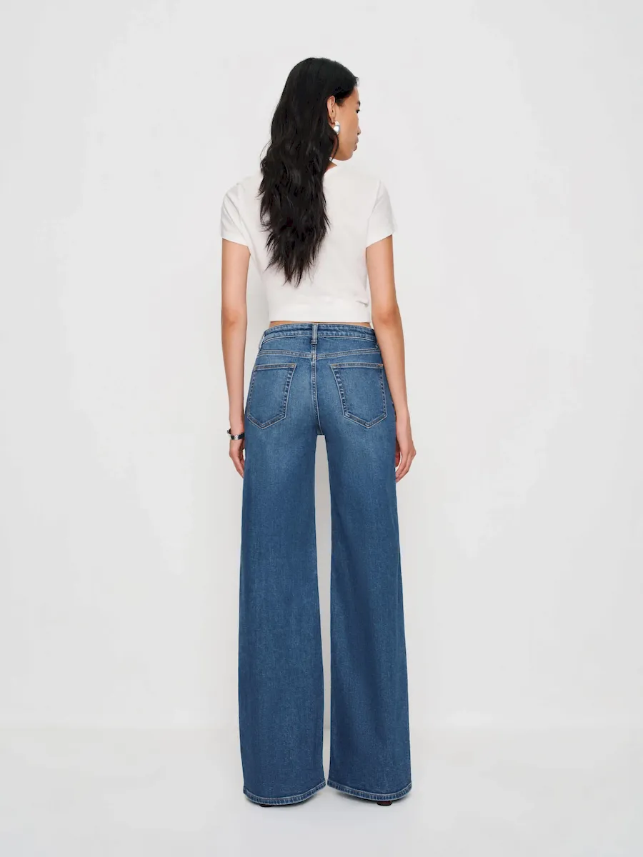 Greta Super Stretch Low Rise Wide Leg Jeans - Image 4