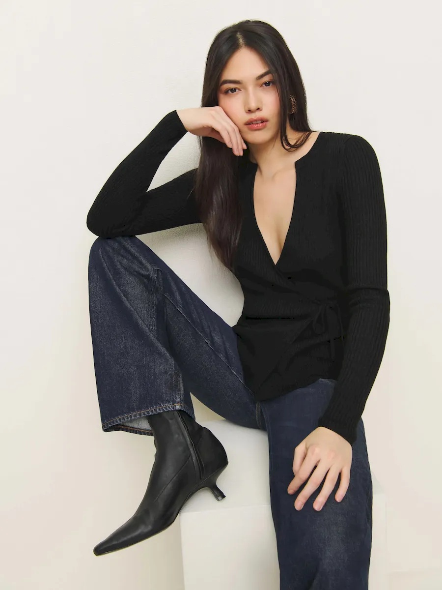 Caroline Regenerative Merino Wrap Sweater - Image 2