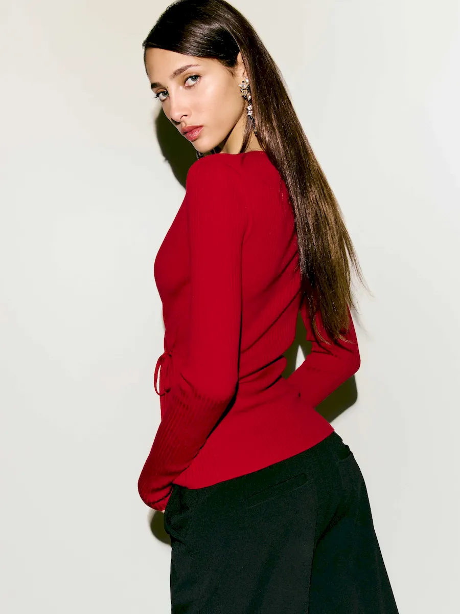 Caroline Regenerative Merino Wrap Sweater - Image 3