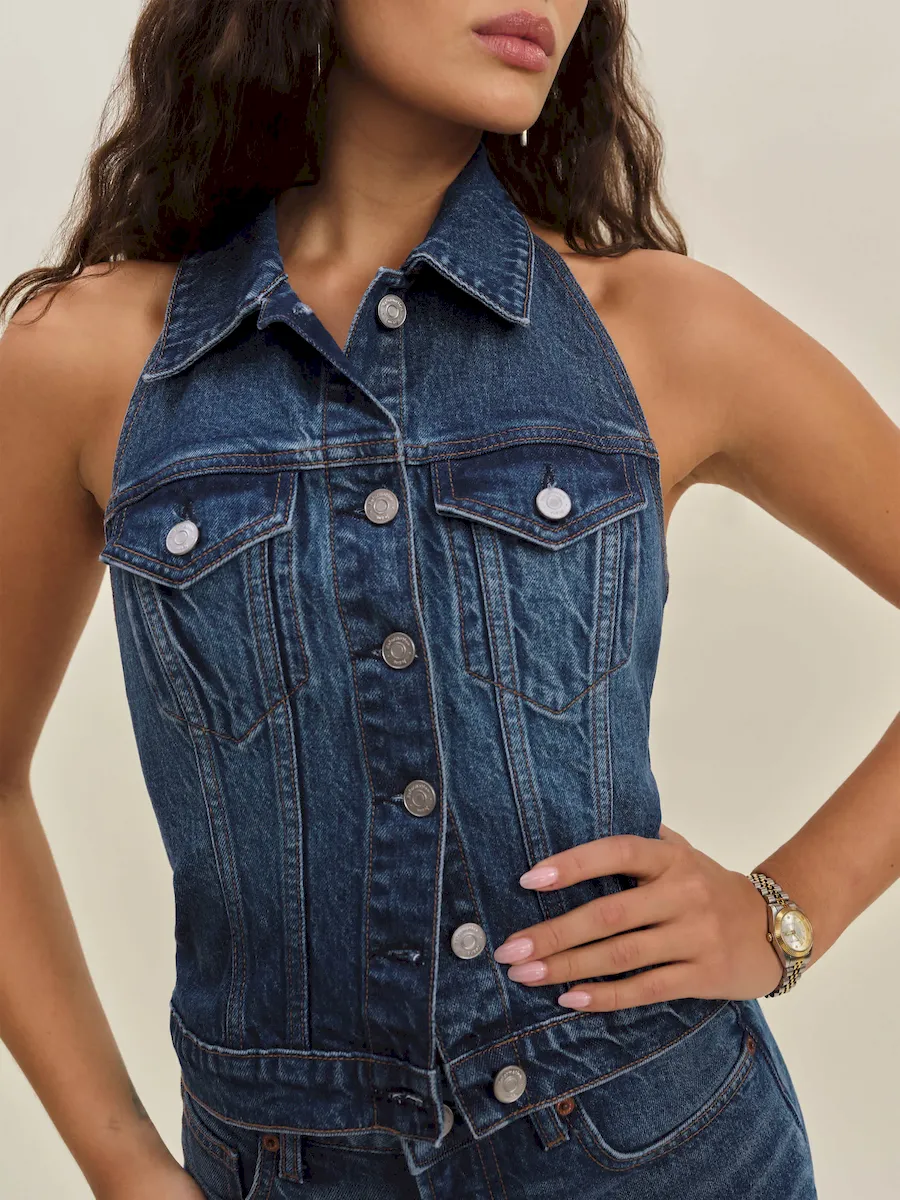 Luisa Stretch Denim Top - Image 3