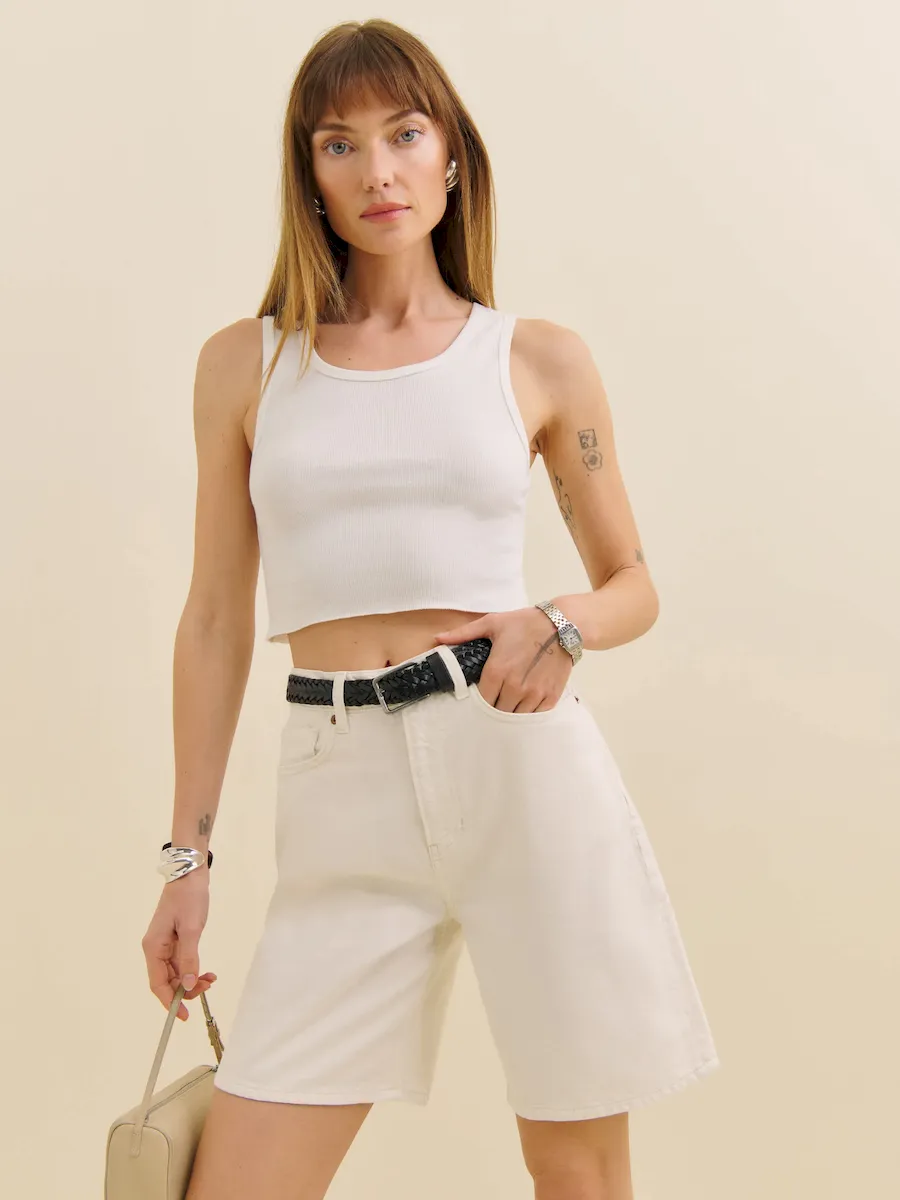 Hale High Rise 8” Jean Shorts - Image 2