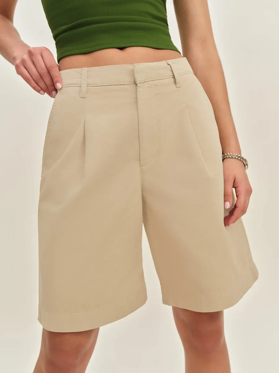 Malia Mid Rise 10” Trouser Twill Shorts