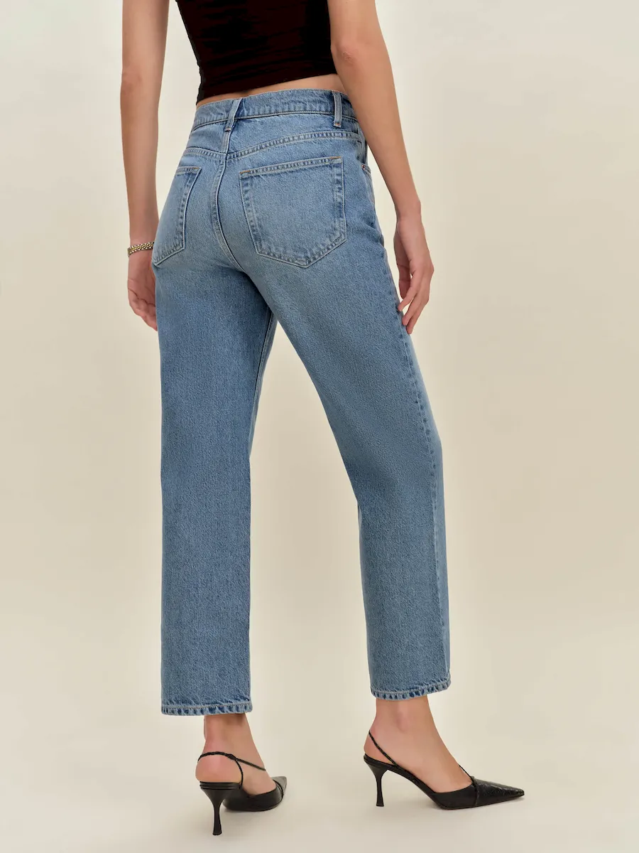 Arleth Mid Rise Straight Leg Cropped Jeans - Image 2