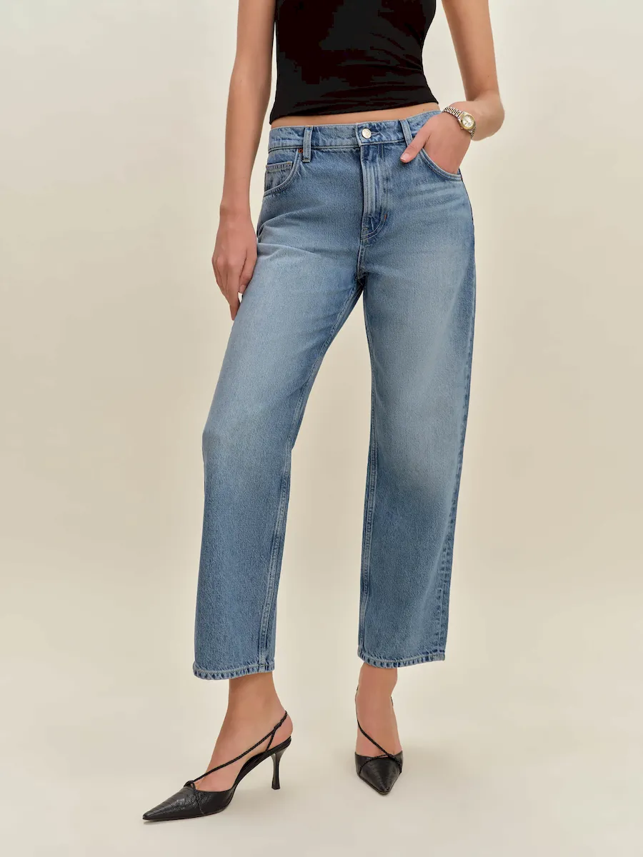 Arleth Mid Rise Straight Leg Cropped Jeans - Image 3