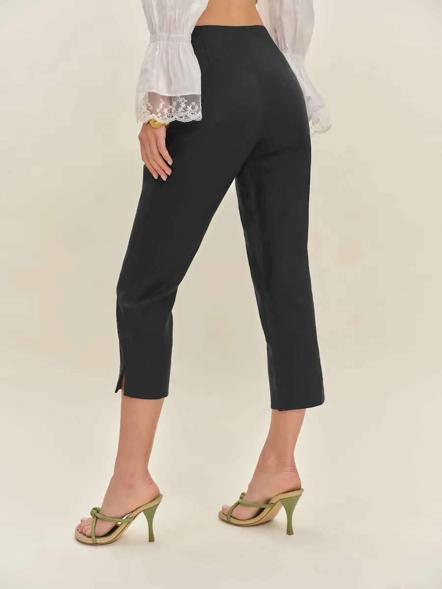 Petra Linen Low Rise Pedal Pusher Pant - Image 3