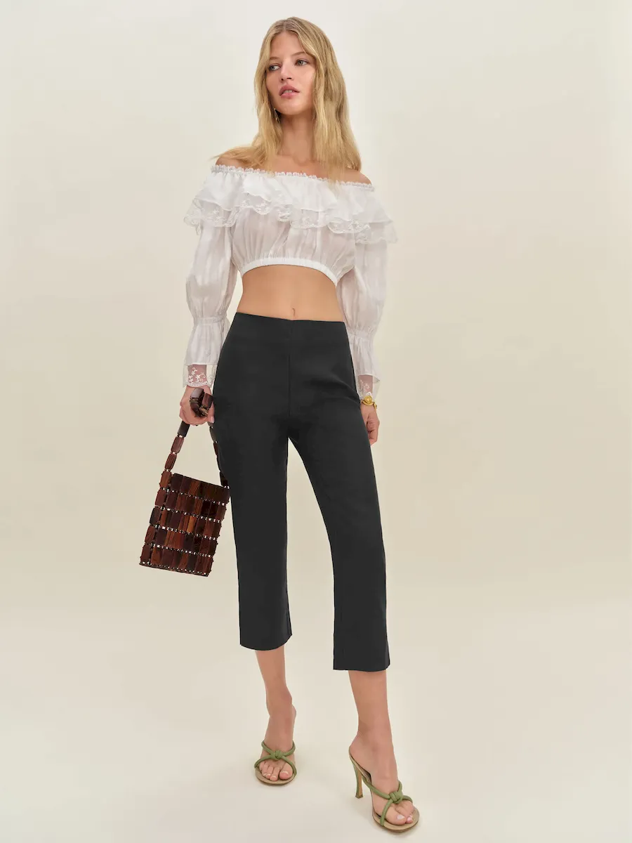 Petra Linen Low Rise Pedal Pusher Pant - Image 4