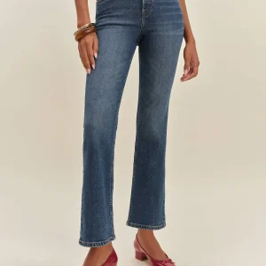 Valeria Super Stretch Mid Rise Ankle Flare Jeans