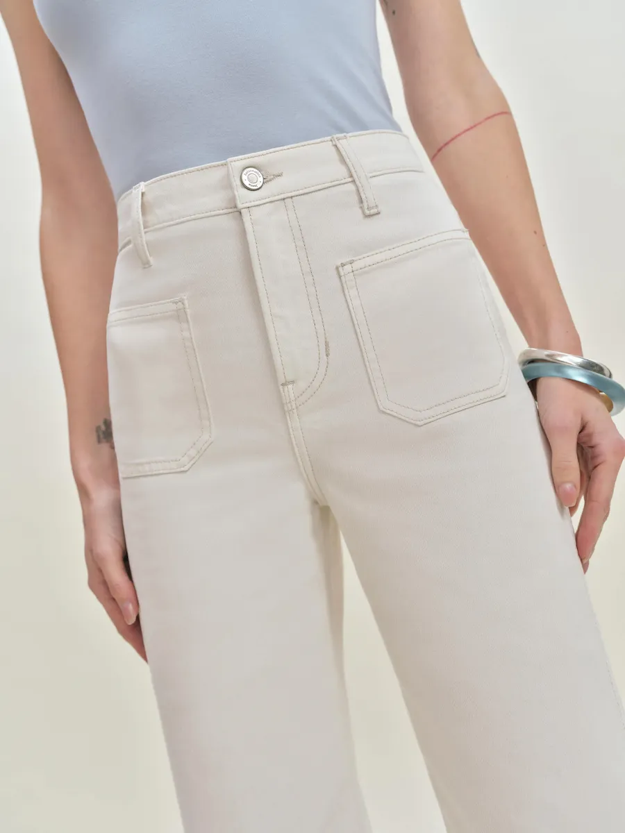 Alyssa Stretch High Rise Wide Leg Cropped Jeans - Image 3