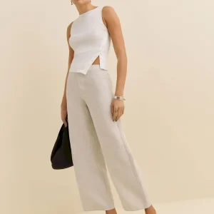 Joni Linen Cropped Pant