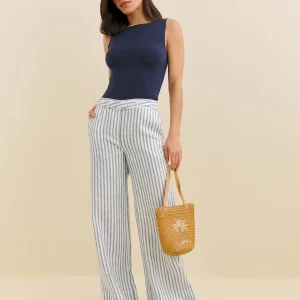 Banks Linen High Rise Wide Leg Pant