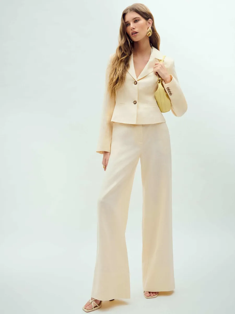 Banks Linen High Rise Wide Leg Pant
