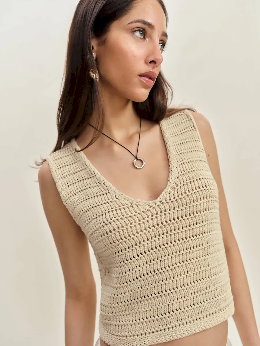 Wesley Cotton Sweater Tank - Image 4