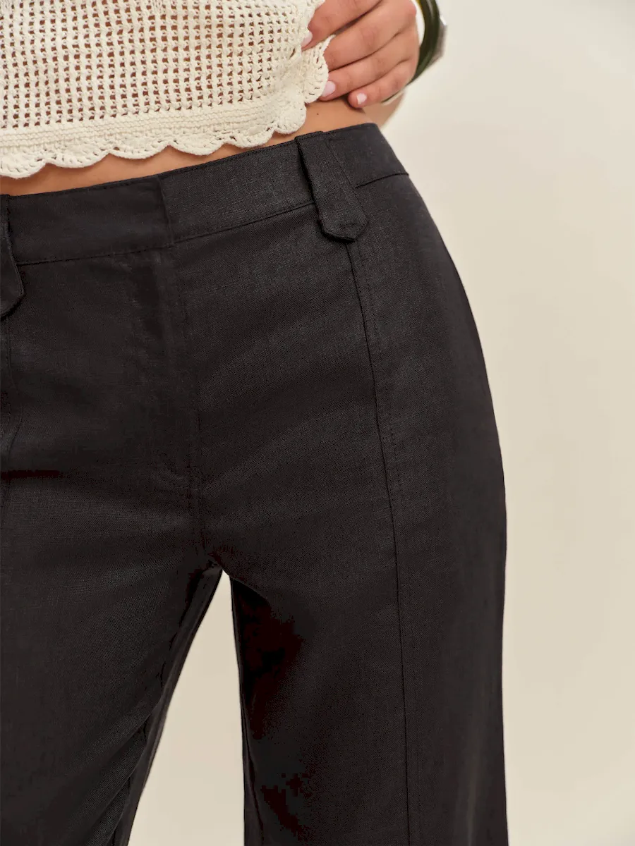 Astrid Linen Mid Rise Pant - Image 2