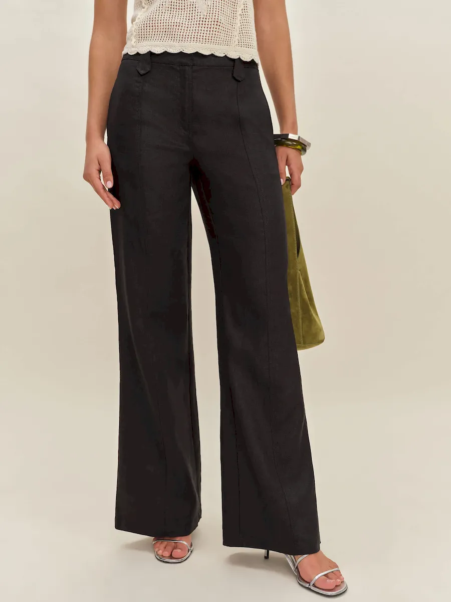 Astrid Linen Mid Rise Pant - Image 4