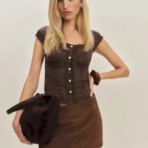 Layla Low Waist Suede Skirt