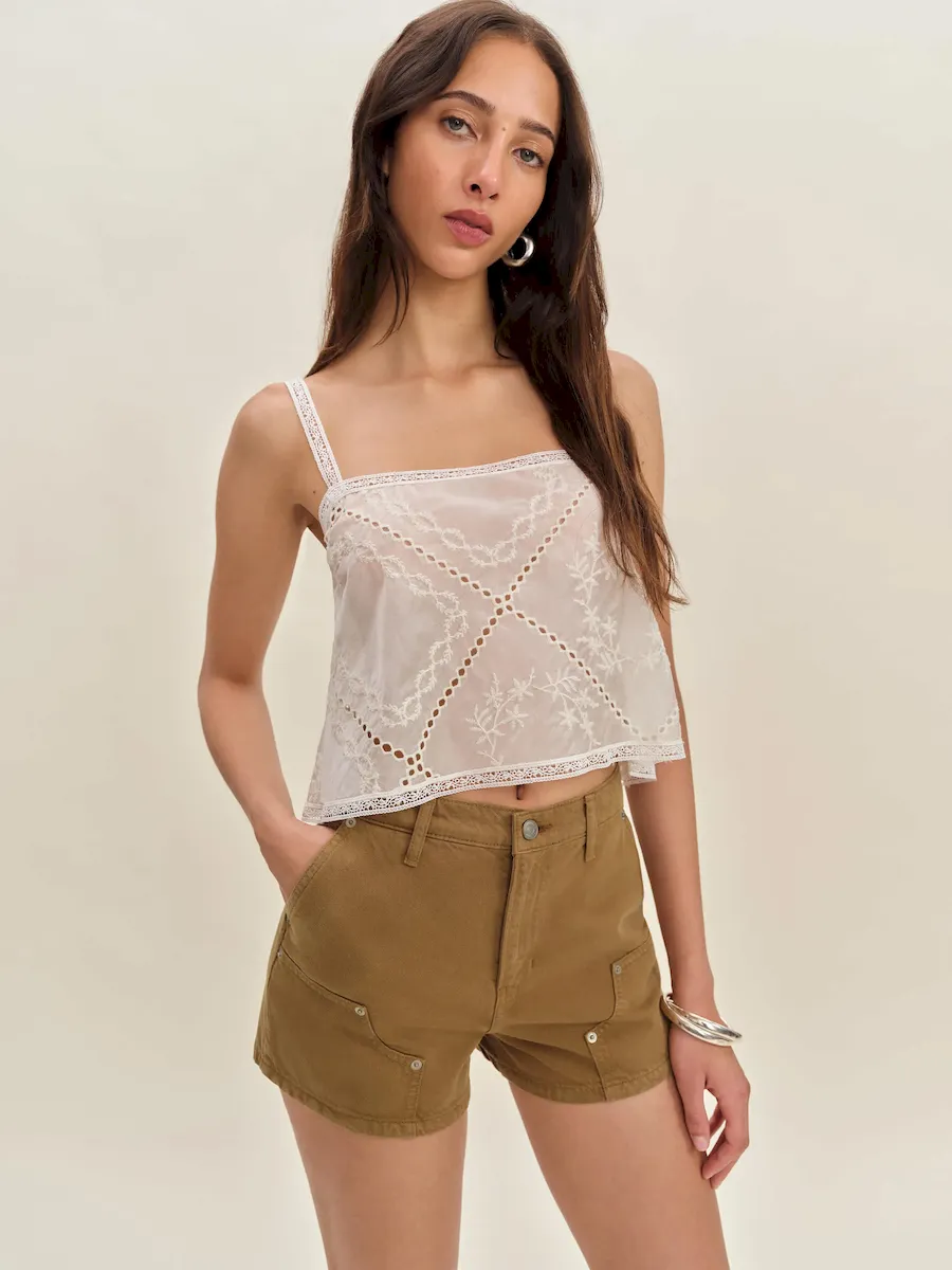 Blake High Rise 3” Utility Jean Shorts - Image 2