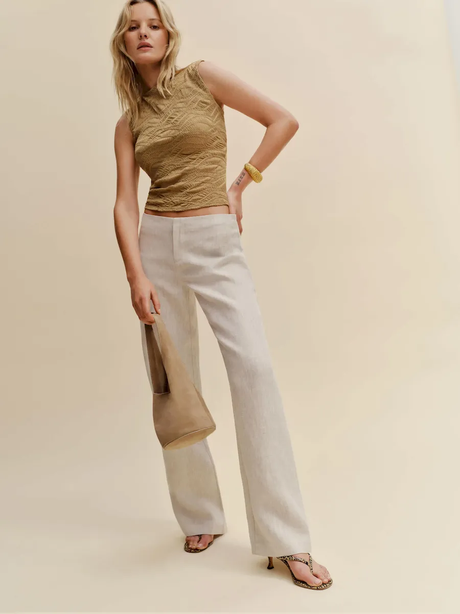 Petites Vida Linen Low Rise Pant