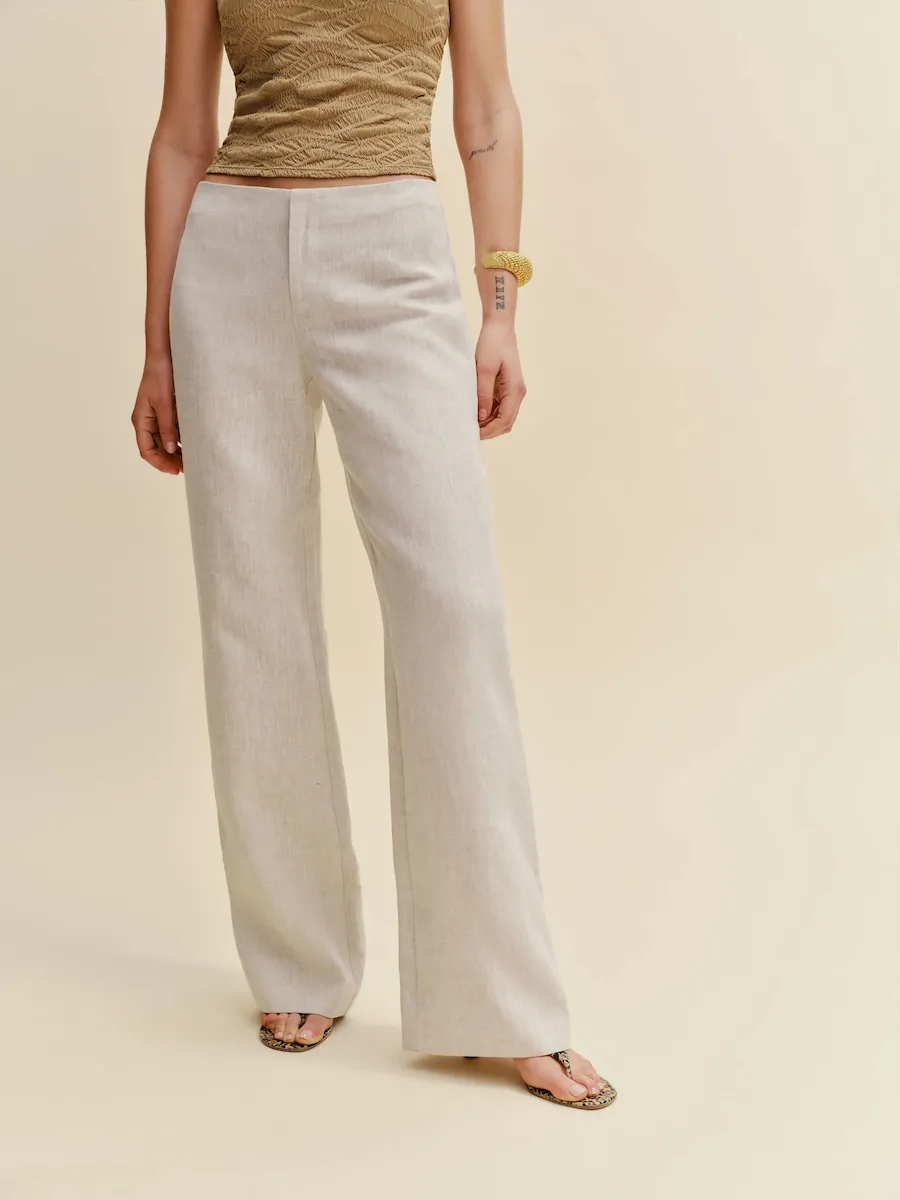Petites Vida Linen Low Rise Pant - Image 2